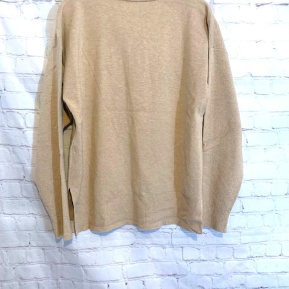 Oat New York Oatmeal Collared V-Neck Sweater - Size X-Large  New - Picture 6 of 6